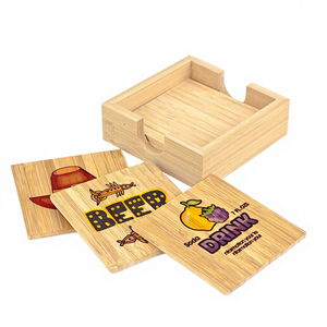 Posavasos Personalizados con Logotipo, de Bambú, Sublimados, al por Mayor, Económicos, Cuadrados, Ecológicos, de 9.5 cm de Diámetro y 5 mm de Grosor - Product Image 4