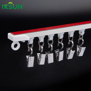 IKSUN 19ft salle <span class=keywords><strong>de</strong></span> bain étagère placard Silding <span class=keywords><strong>sans</strong></span> perçage monté collant auto-adhésif tringles à rideaux pistes - Product Image 1