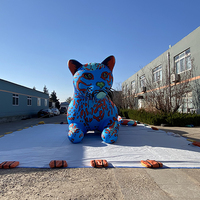 Mascotte extérieure géante gonflable personnalisée de modèle de léopard de dessin animé activée par la lumière pour des événements pour des décorations de centre commercial