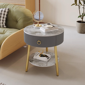 <span class=keywords><strong>Mesita</strong></span> de <span class=keywords><strong>Noche</strong></span> Moderna y Sencilla de <span class=keywords><strong>Metal</strong></span> con Tablero de Piedra y Cajón para Apartamento, Dormitorio y Uso Doméstico - Product Image 5