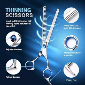 Kit de toilettage pour chien Ciseaux de toilettage pour chien chat en acier inoxydable très résistants Ensemble Meilleur outil de toilettage pour animaux de compagnie - Product Image 5