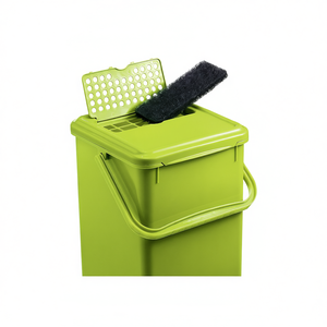 Waste <b>Bin</b> <b>With</b> <b>Lid</b> And Scrubber Green Plastic Bucket For Cleaning Tasks - Product Image 2