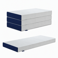 Matelas en mousse à mémoire de forme moderne de haute qualité, pliable en trois parties, personnalisé pour chambre à coucher, camping-car, voiture, voyage, école, hôpital, tissu lavable doux pour la peau