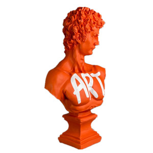 SHUNXU Custom Moden art decorazione per la casa ornamento maschile scultura arancione colore brillante <span class=keywords><strong>David</strong></span> busto <span class=keywords><strong>statua</strong></span> - Product Image 4