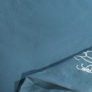 Nappe de table en coton et lin bleu brodée avec monogramme personnalisé en gros pour hôtel, restaurant, banquet - Product Image 6