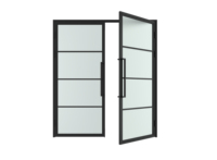 Porte intérieure en acier de style européen personnalisée, simple ou double vitrage, pour villas modernes, ouverture à gauche, forgée