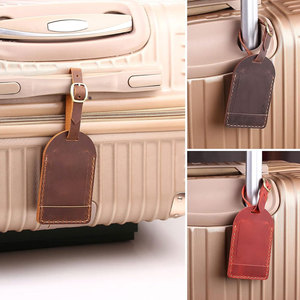 Etiqueta de Equipaje Personalizada con Cuero, Etiqueta con Nombre para Maleta de Viaje con Patrón de Letras, Material de Cuero Genuino - Product Image 5