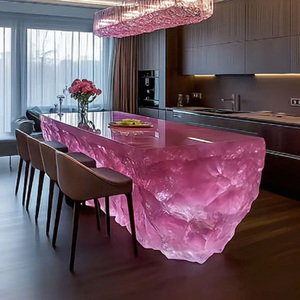 Mostrador de recepción de cristal hecho a medida R070, mostrador frontal de cristal transparente, muebles comerciales de lujo para uso empresarial - Product Image 4