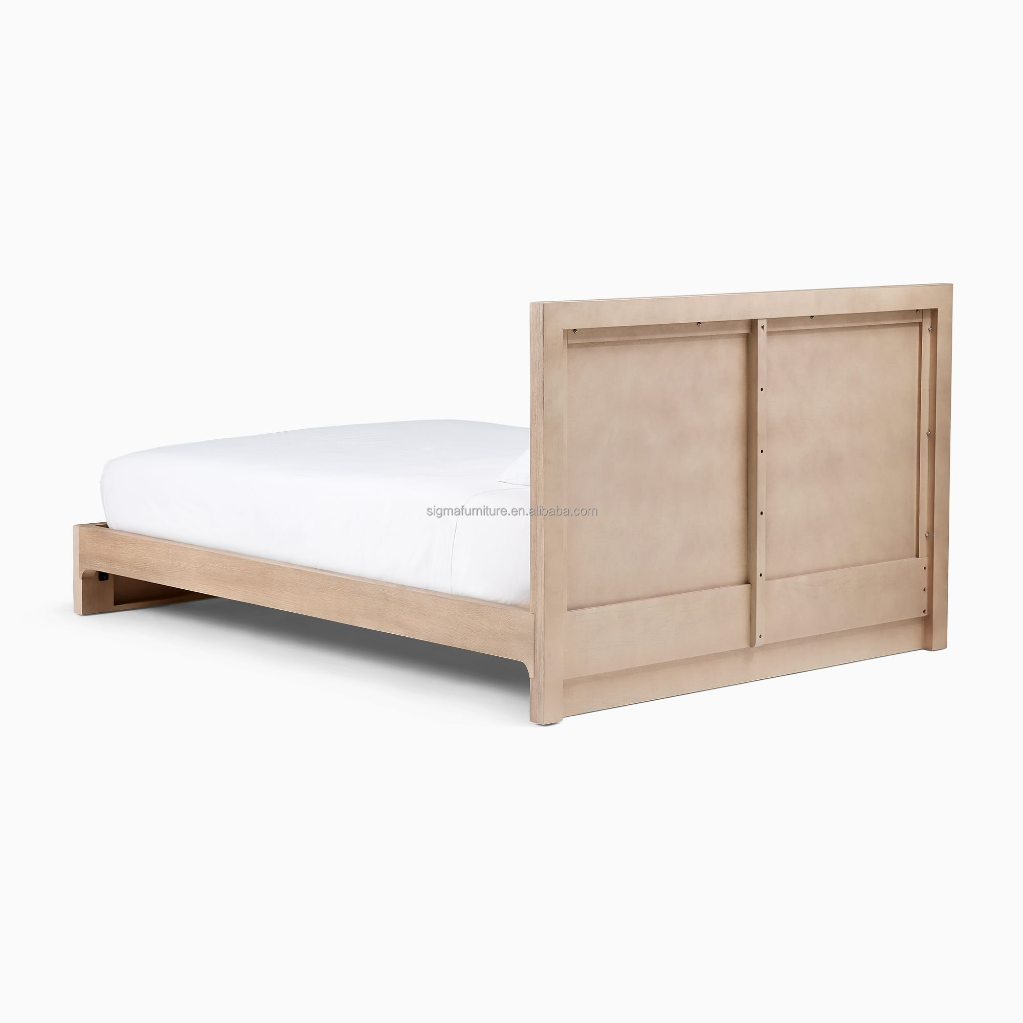 Hotel resort furniture customized solid wood wabi-sabi Oak wood bed Castle style solid wood bed