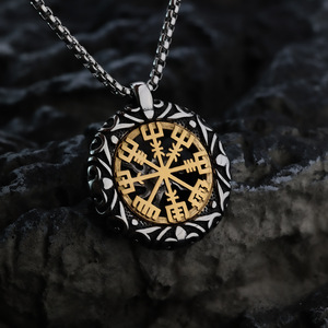 Collier pendentif pour homme en acier inoxydable, motif flocon de neige géométrique, bijou cadeau pour assortir aux vêtements - Product Image 3