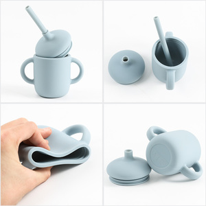 <span class=keywords><strong>Gobelet</strong></span> d'apprentissage en silicone pour bébé et enfant avec paille, anti-fuite à <span class=keywords><strong>360</strong></span>°, réutilisable - Product Image 5