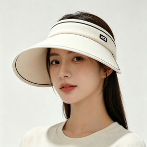 Unisex Curved Brim Sun Visor <b>Hat</b> ACE Label UPF 50+ UV Protection Empty Top Outdoor Sports Casual Adjustable Summer Beach <b>Cap</b> - Product Image 1