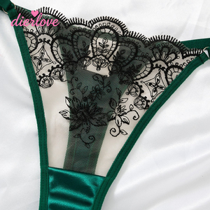 Nouvelle Collection 2026 : Ensemble de Lingerie Romantique pour Femme – Soutien-Gorge et Culotte en Dentelle Vert Émeraude – Tenue Sexy et Exotique – Vente en Gros - Product Image 4