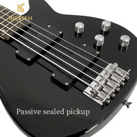Guitare Électrique Passive Professionnelle 5 Cordes en Érable avec Logo Personnalisé, 24 Frettes, Mécaniques Entièrement Fermées, Conception Scénique, Vente en Gros pour Amateurs de Musique