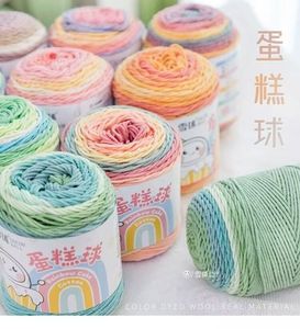 Hot Bán Cầu Vồng 45% Bông Và 55% Acrylic Pha Trộn Nhiều Màu Crochet Bánh Sợi Bóng - Product Image 4