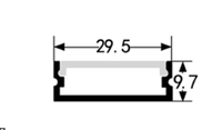 Profil LED encastré carré en alliage d'aluminium anodisé série 6000 de 30*10 mm, diffuseur personnalisé, bande lumineuse pour usage résidentiel