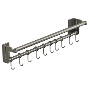 Wall Mounted <b>Kitchen</b> <b>Hook</b> Rack With Cling Film Holder Multi Functional Utensil Organizer For Spoon Spatula Towel Storage - Product Image 5