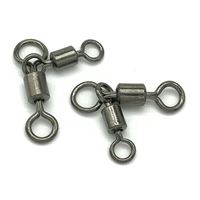 Kombinasi Swivel Putar Segitiga Air Asin untuk Memancing, Konektor Alat Pancing Swivel Barel Ganda 3 Arah