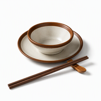 Service de table en mélamine effet porcelaine émaillée, sans BPA, incassable, assiettes et bols, vaisselle pour hôtels et restaurants, vente en gros OEM