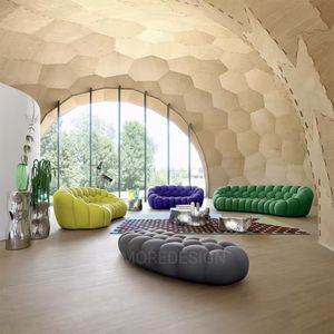 Canapé monobloc en tissu unique, design français minimaliste et créatif, style crème tendance, confortable pour salon, très prisé par les influenceurs. - Product Image 3