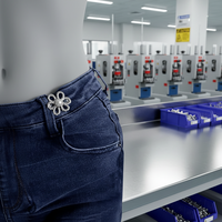Kancing Mewah Berkualitas Tinggi, Pasangan Kancing Logam Bentuk Bunga yang Dapat Disesuaikan, Dapat Dilepas, untuk Pakaian dan Celana Jeans, Dapat Diadaptasi Semua Ukuran, Tanpa Alat Jahit