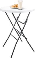 Table de bar ronde pliante haute en plastique blanc portable à succès pour les fêtes