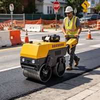 Mini-compacteur vibrant à double tambour, 8 tonnes, à essence ou diesel, refroidi par air, pour la construction