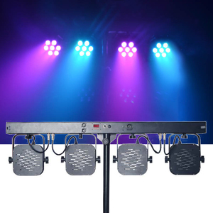 Portable Dj Par lumière scène Led Disco lumières Dj équipement Gig <span class=keywords><strong>Bar</strong></span> Luces Para Discoteca tricolore 4 Par système avec support - Product Image 4