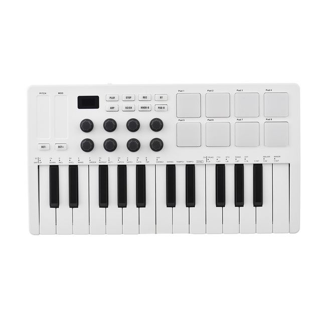 M-VAVE 25-Key MIDI Control Keyboard Mini Portable USB Keyboard MIDI Controller with 25 Velocity Sensitive Keys 8 RGB Backlit