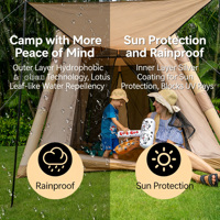Tente de camping gonflable d'extérieur, tente familiale automatique Oxford pour 3 à 5 personnes avec auvent pour le camping en pleine nature