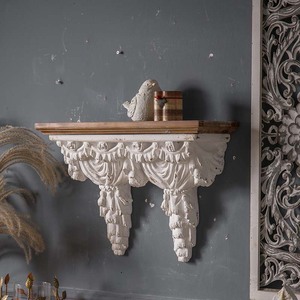 Estante de pared vintage con aspecto desgastado, rectangular, para exhibir libros y juguetes, A3098 - Product Image 3