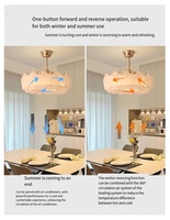 Ventilateur de plafond invisible avec pales en ABS, lampe LED française 6 vitesses, télécommande, pour chambre à coucher, décoration intérieure