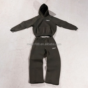 Fabricant de vêtements personnalisés : Ensemble deux pièces unisexe (hoodies et pantalons de survêtement amples), survêtement de jogging vierge - Product Image 3