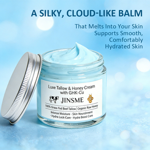 Crème hydratante 50 ml au miel naturel, beurre de graisse de bœuf nourri à l'herbe et huile d'olive, réparatrice, apaisante, anti-inflammatoire pour peaux normales, OEM - Product Image 5