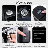 Mini gonfleur de pneu portable automatique numérique 12V et compresseur d'air de voiture pour un pompage facile des pneus