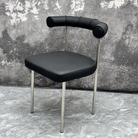 Chaise de salle à manger de style industriel, structure en acier inoxydable, plateau en bois, résistante à l'eau, durable pour usage commercial, hôtels, restaurants