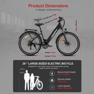 Vélo Électrique <span class=keywords><strong>Hybride</strong></span> Urbain pour <span class=keywords><strong>Femme</strong></span> RS-A01 Pro avec Moteur Puissant 500D 36V 15A, Batterie au Lithium et Logo Personnalisé - Stock UE - Product Image 4