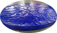 Bâche de protection pour piscine et trampoline d'hiver, avec câble de treuil, revêtement bleu roi/noir 200 g/m², diamètre 366 cm-420 cm, imperméable et anti-UV