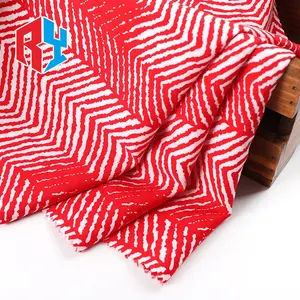 2023 г., производитель shaoxing reiy, поставка на заказ, дизайн в красную полоску, 100% искусственный шелк, тканая ткань с принтом
