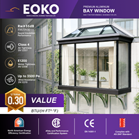 Fenêtre EOKO moderne en aluminium à baie et à arche avec verre isolant Low-E, insonorisée, design multi-panneaux pour projets de rénovation de villas