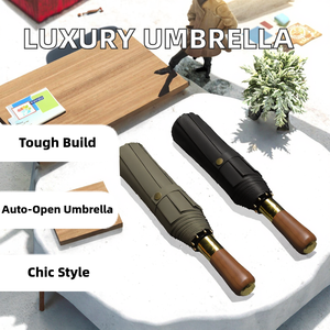 Sombrilla de Lujo Extra Grande con Diseño Moderno de Elefante, Totalmente Automática, de Madera Maciza Engrosada, Regalo de Negocios, Tubo de Hierro - Product Image 2