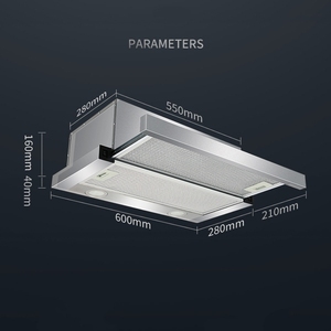Campana extractora <span class=keywords><strong>de</strong></span> <span class=keywords><strong>cocina</strong></span> sin conducto <span class=keywords><strong>de</strong></span> 60 cm con control táctil, <span class=keywords><strong>de</strong></span> acero inoxidable, con recirculación, para apartamento - Product Image 5
