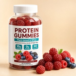 Gomitas de Proteína Sin Gelatina a Base de Plantas, 10g de Proteína, Sabor a Bayas Mixtas, 0g de Azúcar, 60 Unidades - Product Image 1