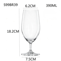 Verre à eau multifonction transparent JH 2026 avec pied moyen, gobelet à bière, verre fabriqué à la machine pour cocktails et vins