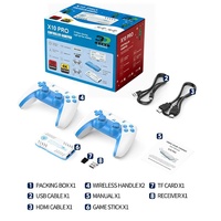 Cadeau de Noël - Stick de jeu X10 Pro 128 Go - Lecteur de jeux vidéo 4K HD - Deux manettes sans fil - Emballage édition limitée