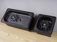 Rince-verre et plateau d'égouttement carrés en acier inoxydable argenté, mini, écologiques et réutilisables, accessoires de bar pour la maison et la restauration