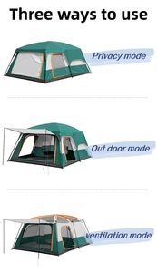 Tente de <span class=keywords><strong>camping</strong></span> familiale 3 saisons 2 chambres 1 séjour extérieur 210D Oxford - Product Image 2