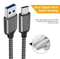 Cable USB 2.0 a Tipo-C, Carga Rápida 5A/6A y Transferencia de Datos, Cable Trenzado Blindado de 1m/2m/3m, Compatible con iPhone