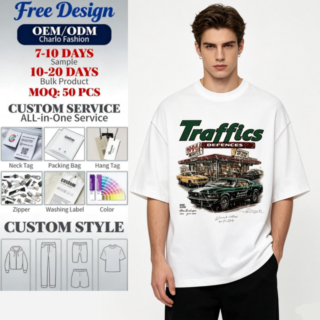 Men's Oversized Cartoon Print T-Shirt Vintage 1983 Retro Graphic Heavyweight Cotton Knitted 220g Casual Character