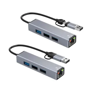 4 في 1 الألومنيوم محور USB نوع C محور 3 0 محول متعدد الوظائف لماك بوك برو الهواء باد Matebook OEM حالة شحن بطاقة ABS